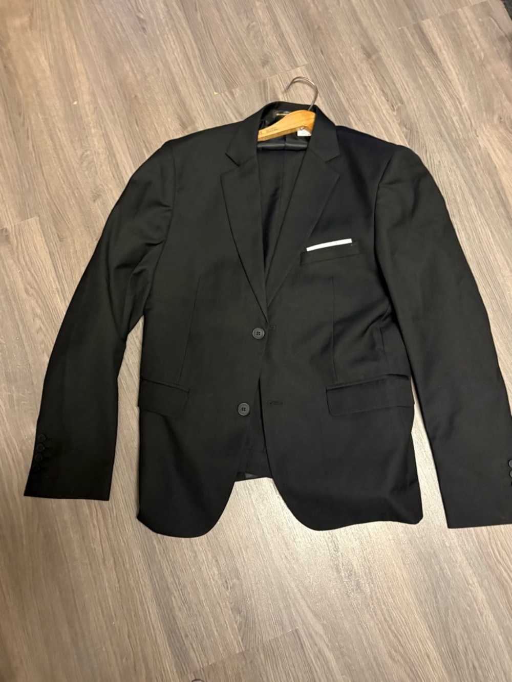 Boys Black Suit: Two-Button Blazer and Pants